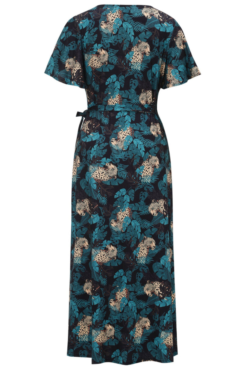 Georgina Wild Elegance Wrap Dress Cheetah & Palm Print  Shop now at Kitty Darling