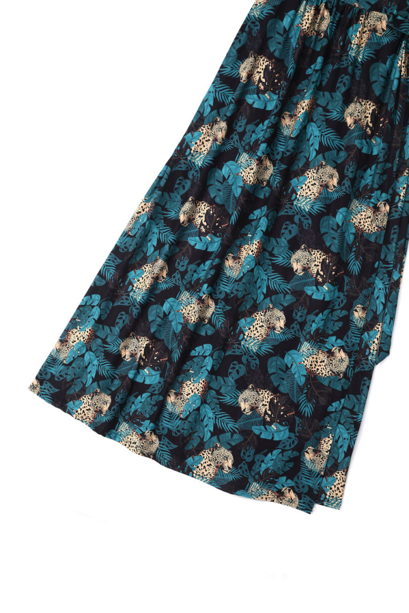 Georgina Wild Elegance Wrap Dress Cheetah & Palm Print  Shop now at Kitty Darling