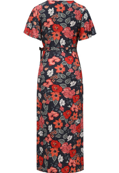 Georgina Twilight Grey Bloom Wrap Dress – Dresses | Kitty Darling