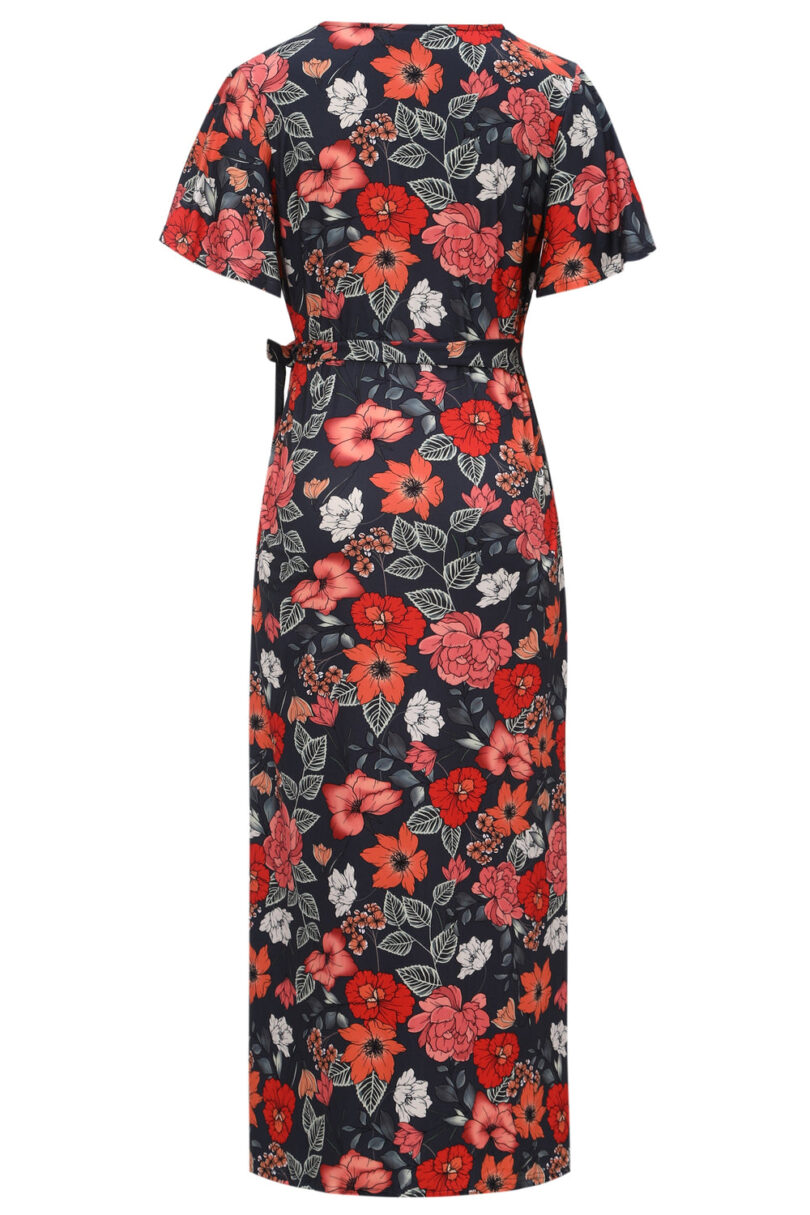 Georgina Twilight Grey Bloom Wrap Dress  Shop now at Kitty Darling