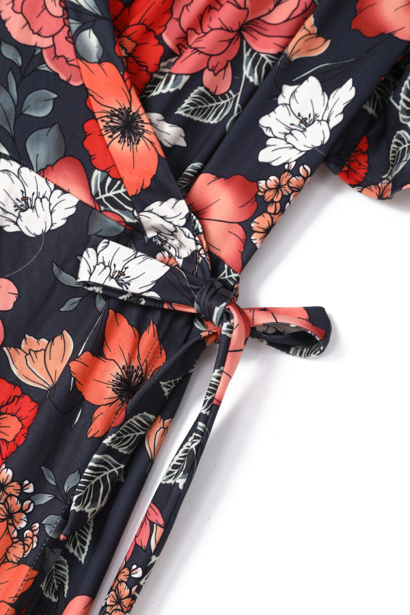 Georgina Twilight Grey Bloom Wrap Dress  Shop now at Kitty Darling