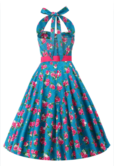 Daisy Fifties Style Rose Halter Dress – Dresses | Kitty Darling