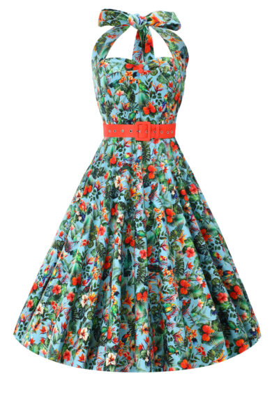 Daisy Tropical Parrot Halter Dress – Dresses | Kitty Darling