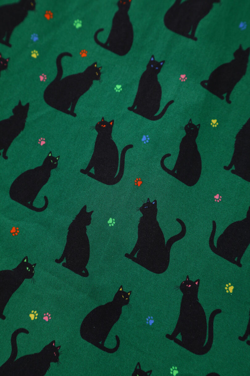Penelope II Green Rockabilly Black Cat Print Shirt Dress  Shop now at Kitty Darling