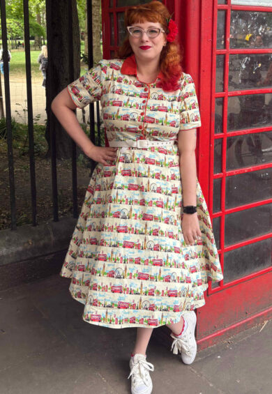 Penelope II White Rockabilly London Landmark Print Shirt Dress – Dresses | Kitty Darling