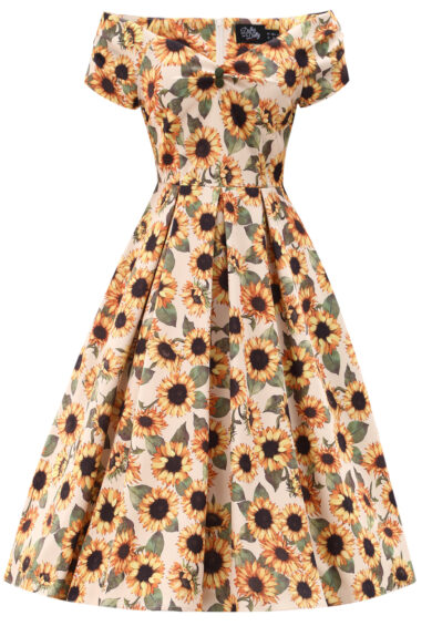 Lily Sunflower Off Shoulder Dress – Dresses | Kitty Darling