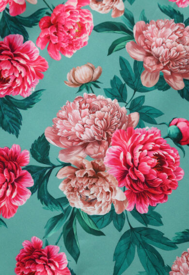 Lily Mint Off Shoulder 50s Inspired Pink Peony Print Dress – Dresses | Kitty Darling