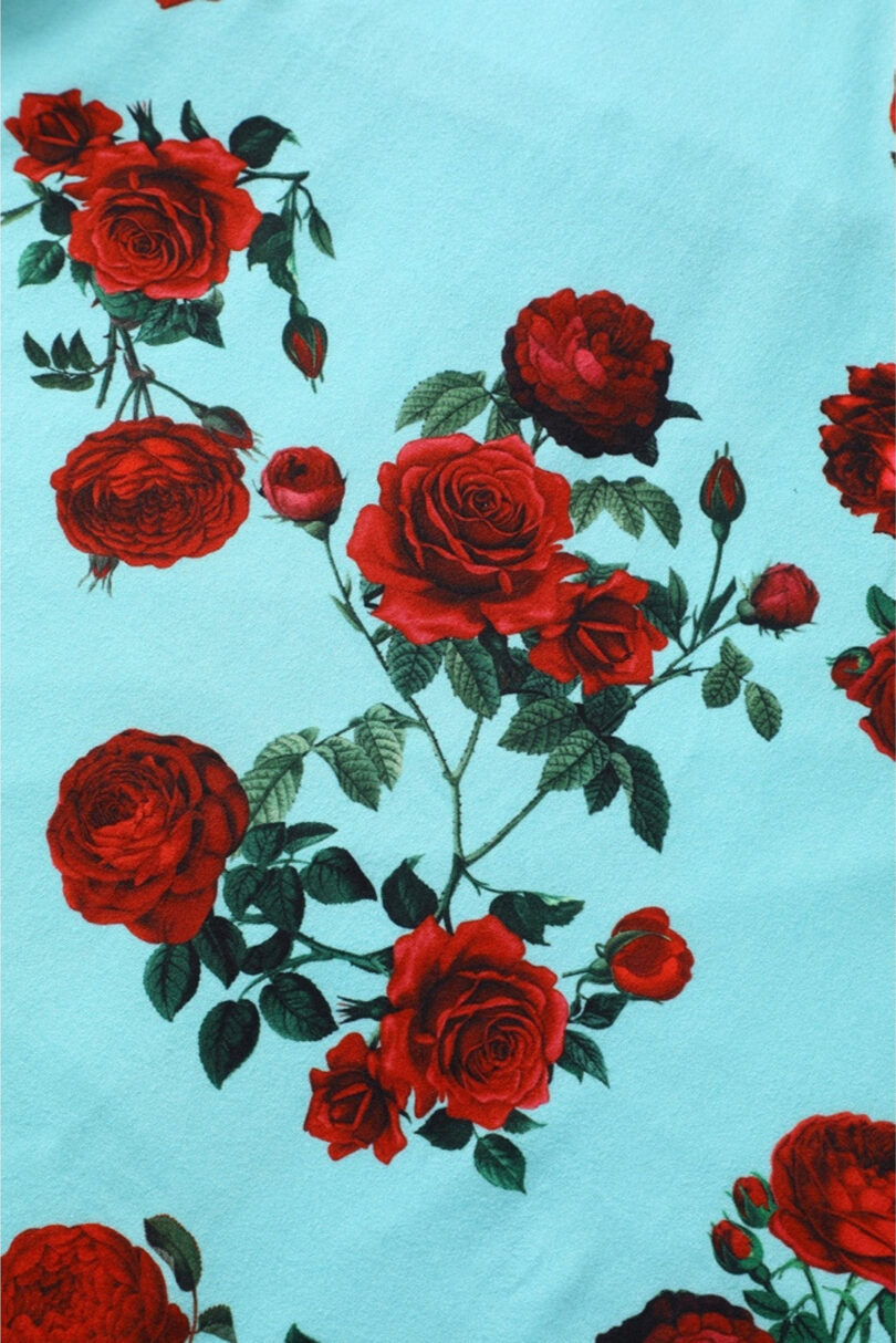Julia Turquoise Rose Print Dress  Shop now at Kitty Darling