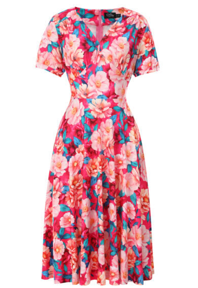 Julia Pink Magnolia Casual Midi Dress – Dresses | Kitty Darling
