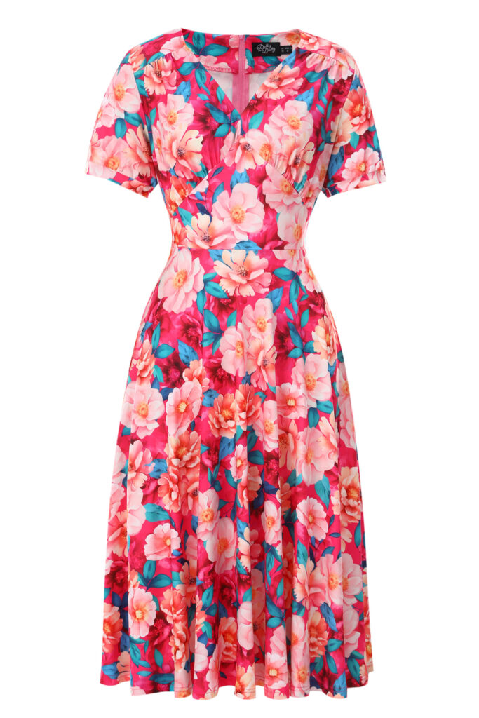 Julia Pink Magnolia Casual Midi Dress