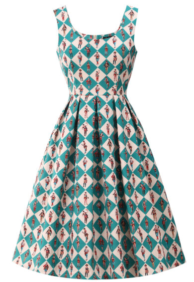 Amanda Green Vintage Circus Swing Dress – Dresses | Kitty Darling
