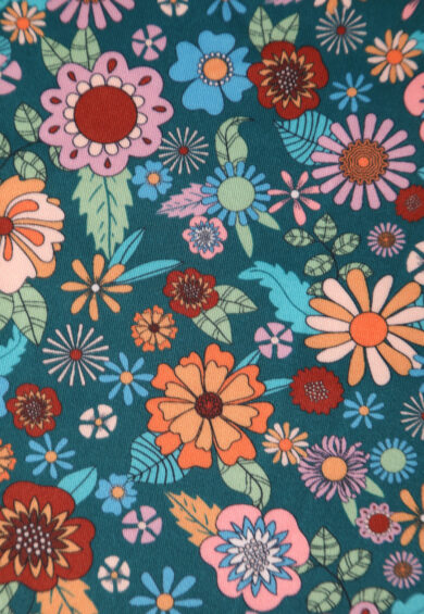 Amanda Peacock Blue Scoop Neck Retro Floral Print Dress – Dresses | Kitty Darling