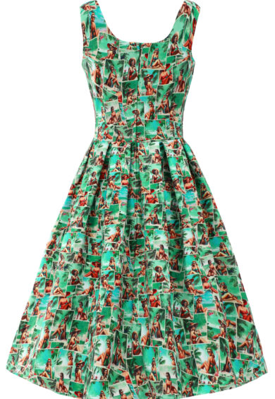 Amanda Pinup Postcard Swing Dress – Dresses | Kitty Darling