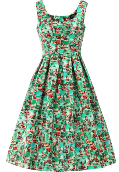 Amanda Pinup Postcard Swing Dress – Dresses | Kitty Darling