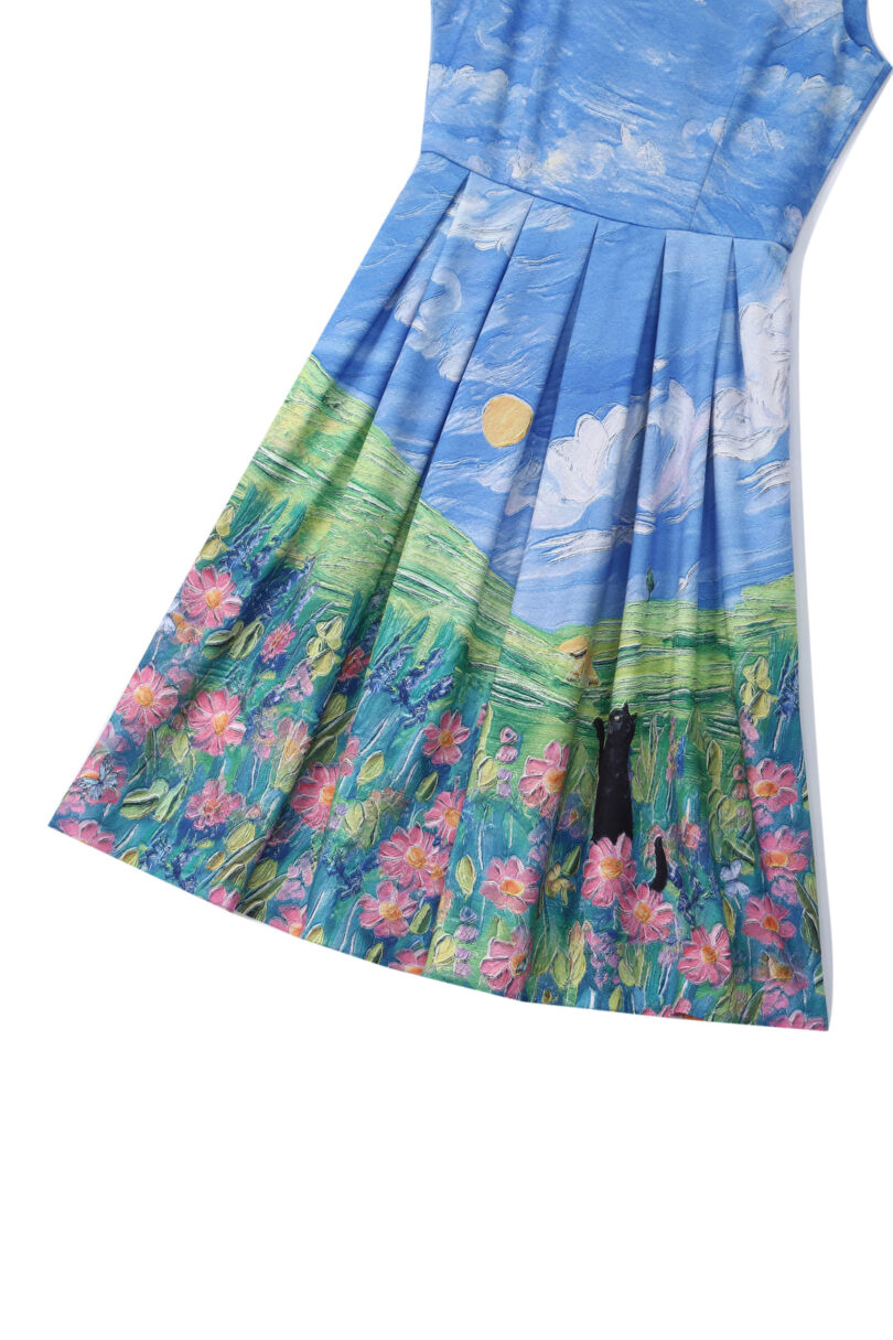 Amanda Whimsical Cat in Bloom Dress  Shop now at Kitty Darling