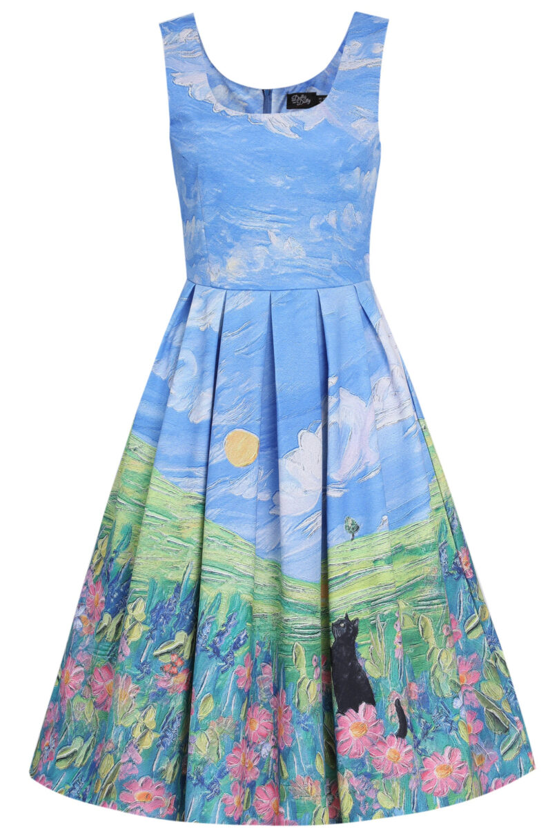 Amanda Whimsical Cat in Bloom Dress  Shop now at Kitty Darling