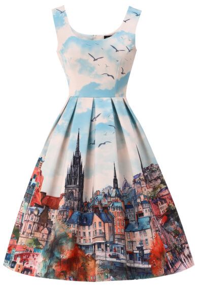 Amanda Edinburgh Cityscape Fit-and-Flare Dress – Dresses | Kitty Darling