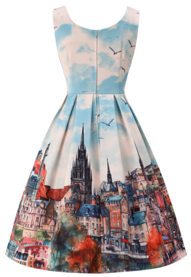 Amanda Edinburgh Cityscape Fit-and-Flare Dress – Dresses | Kitty Darling