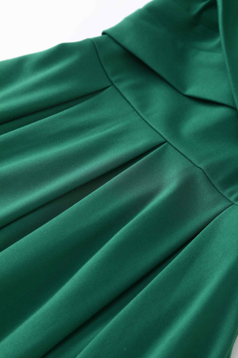 Beverly Emerald Green Cross-Over-Off-Shoulder Midi Dress  Shop now at Kitty Darling
