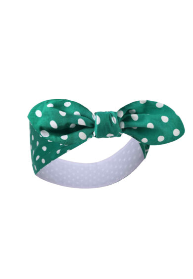 Reversible Tie Headband in Green/White Polka Dot Print – Bandanas & Headties | Kitty Darling