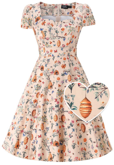 Claudia Bee & Honey Dress In Cream – Dresses | Kitty Darling