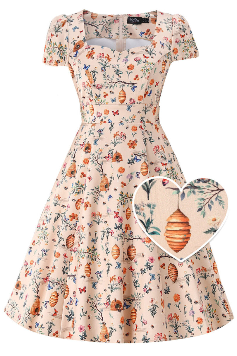 Claudia Bee & Honey Dress In Cream  Shop now at Kitty Darling