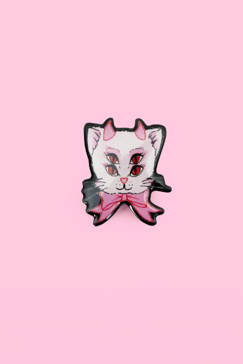 4 Eyed Kitty Pin  Shop now at Kitty Darling