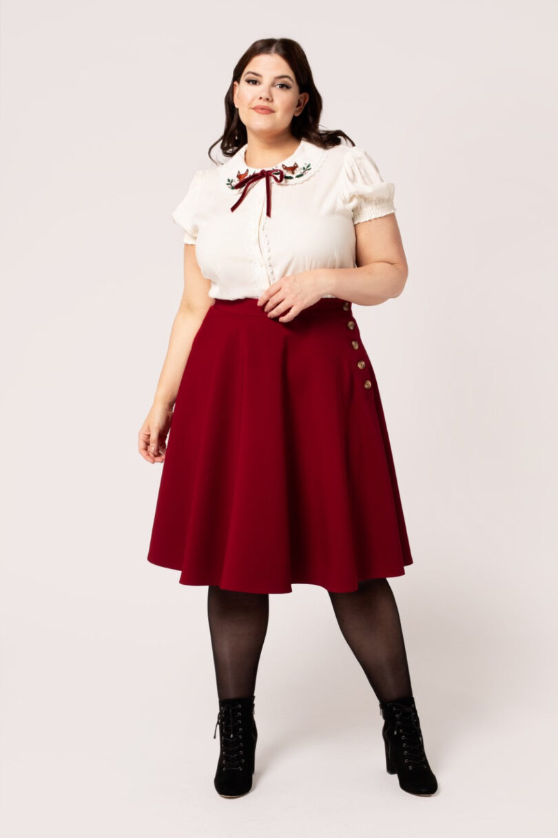 Ravenwood Skirt Dark Red  Shop now at Kitty Darling