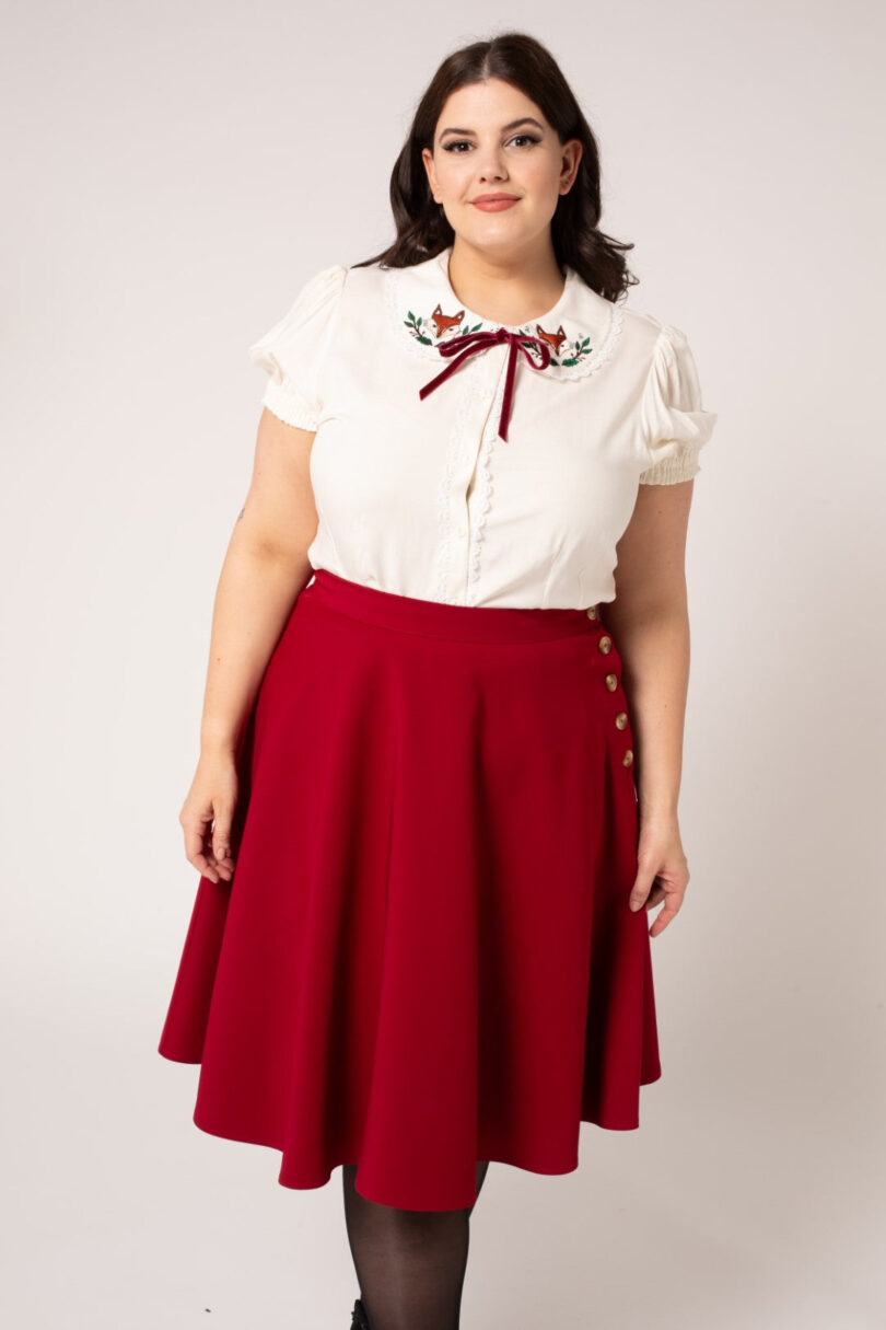 Ravenwood Skirt Dark Red  Shop now at Kitty Darling