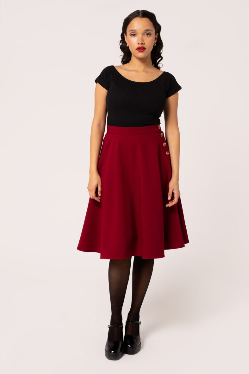 Ravenwood Skirt Dark Red  Shop now at Kitty Darling