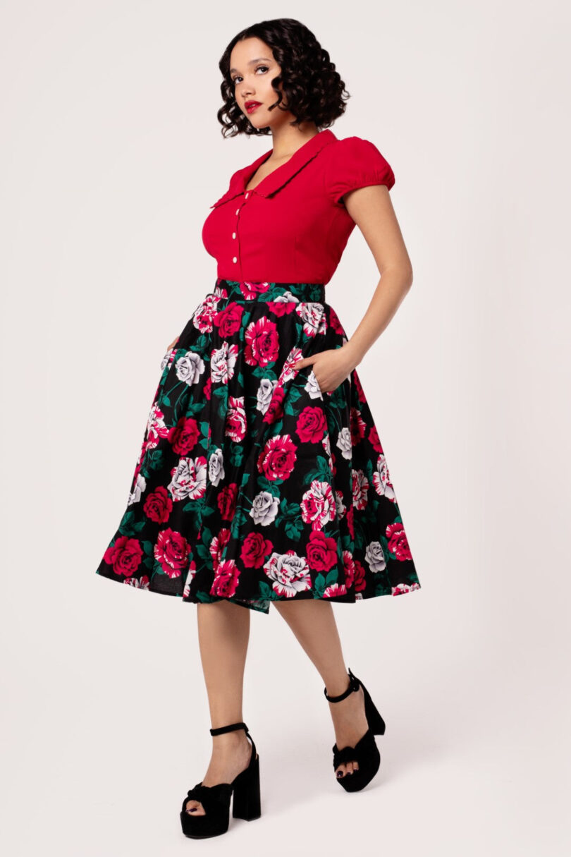 Paint Me Roses Skirt  Shop now at Kitty Darling
