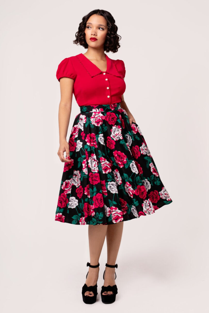 Paint Me Roses Skirt  Shop now at Kitty Darling