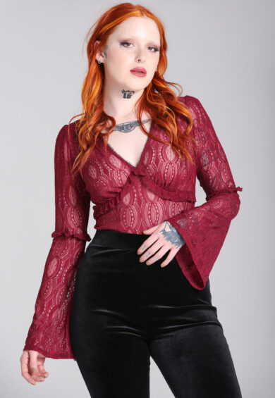 Rhea Top Burgundy – Tops | Kitty Darling