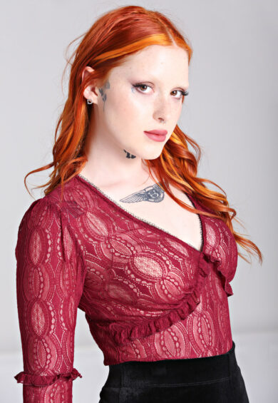 Rhea Top Burgundy – Tops | Kitty Darling