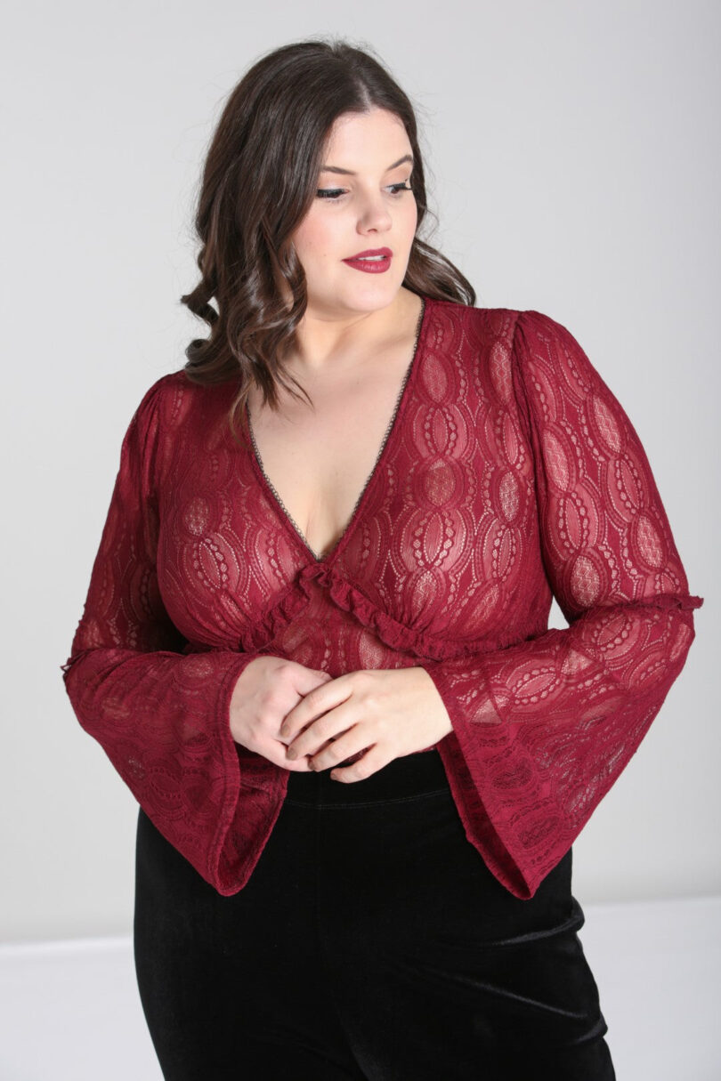 Rhea Top Burgundy  Shop now at Kitty Darling