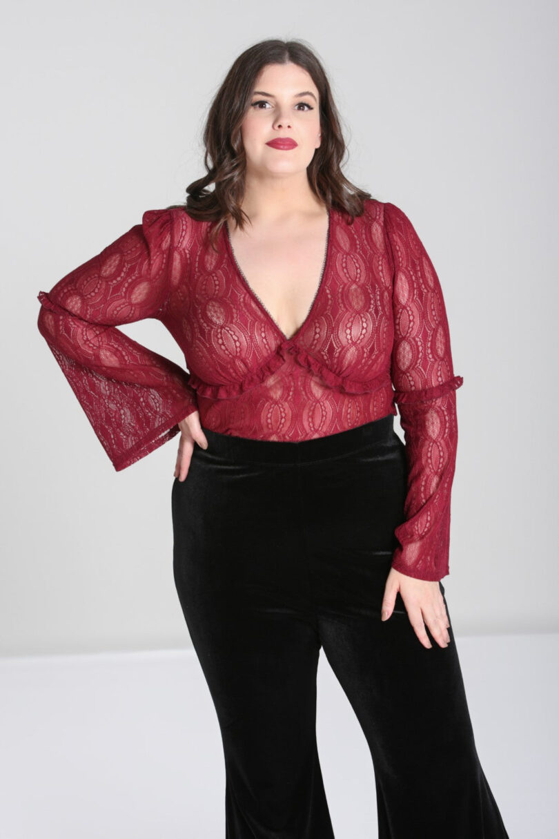 Rhea Top Burgundy  Shop now at Kitty Darling