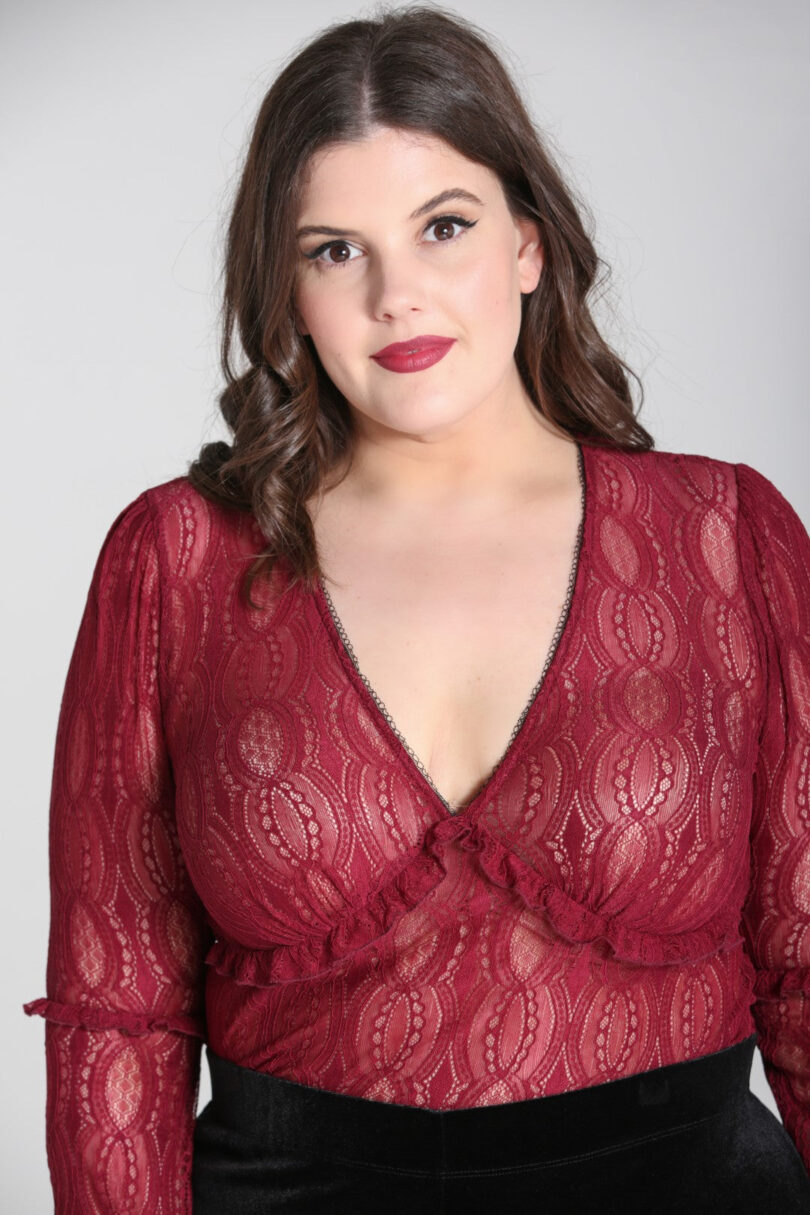 Rhea Top Burgundy  Shop now at Kitty Darling