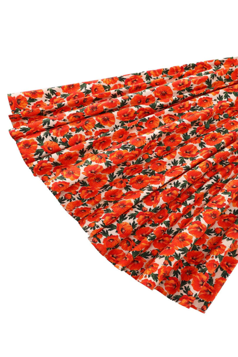 Mollie Orange Poppy Full Circle Shirt Dress  Shop now at Kitty Darling