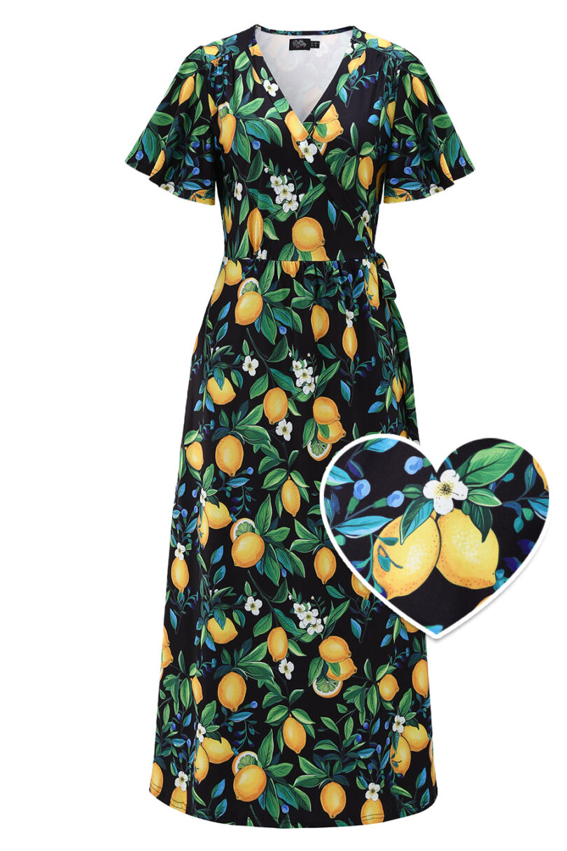 Georgina Lemon Maxi Wrap Dress  Shop now at Kitty Darling