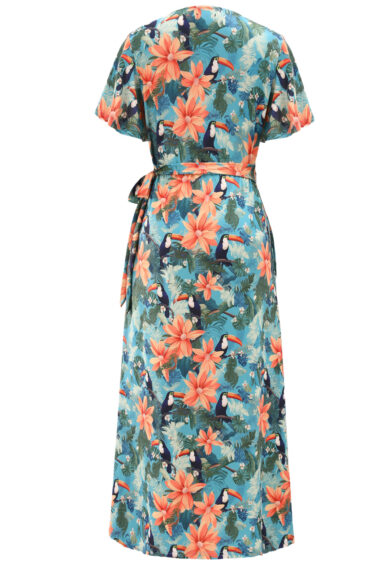 Georgina Tiki Toucan Maxi Wrap Dress – Dresses | Kitty Darling
