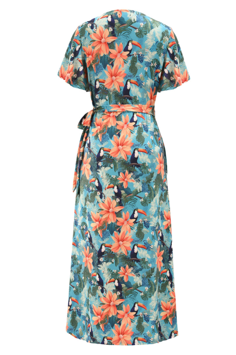 Georgina Tiki Toucan Maxi Wrap Dress  Shop now at Kitty Darling