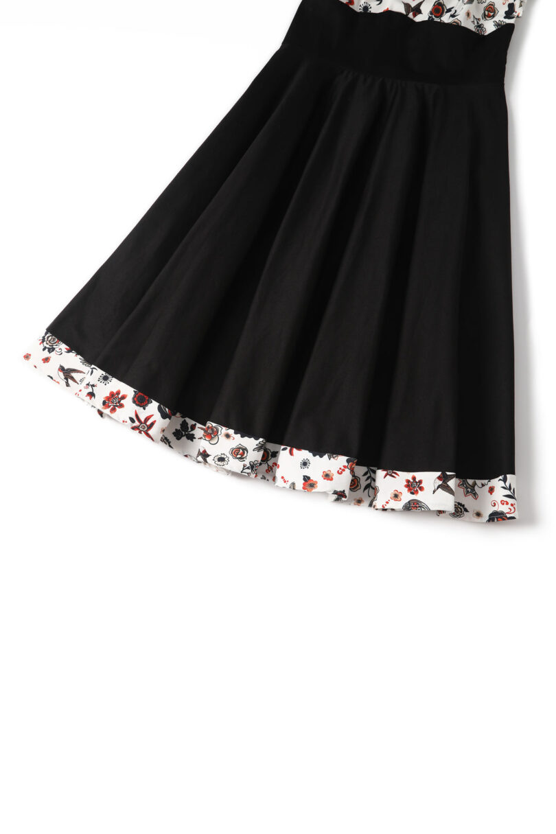 Darlene Black Rockabilly Tattoo Print Swing Dress  Shop now at Kitty Darling