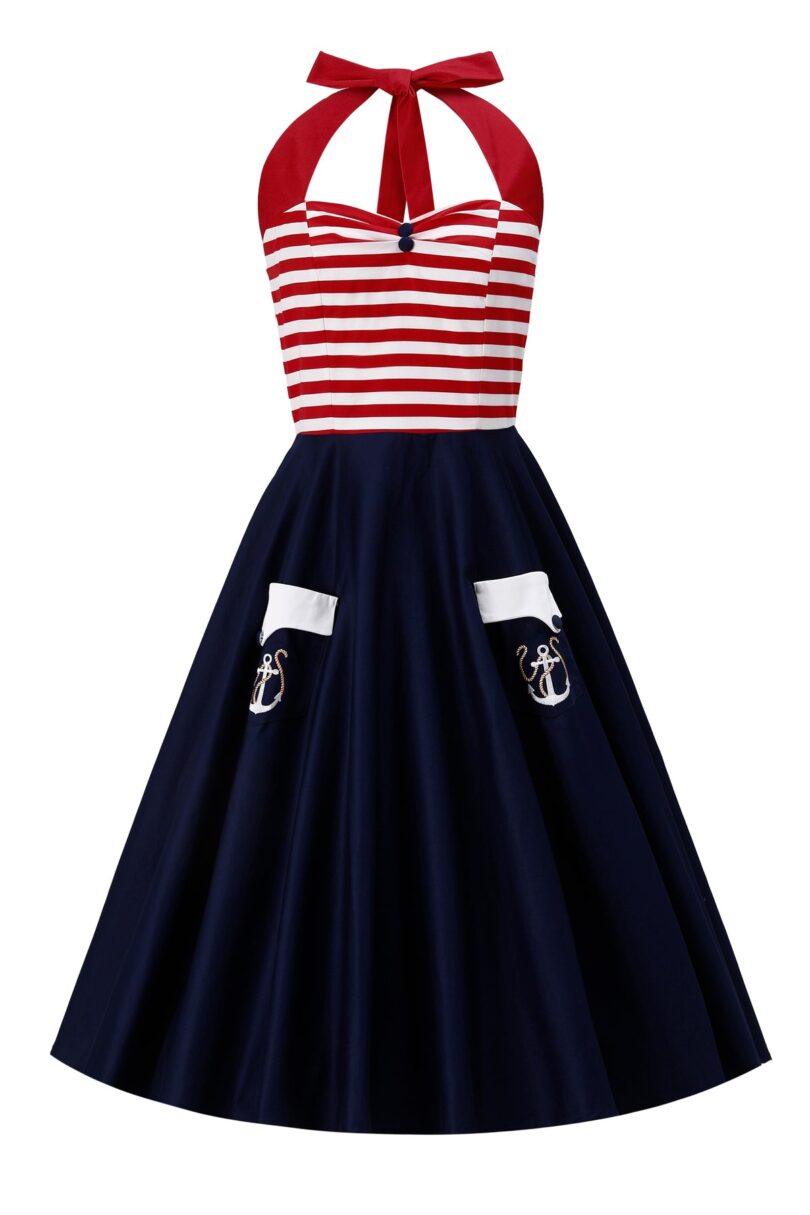 Daisy Nautical Charm Vintage Halter Dress  Shop now at Kitty Darling