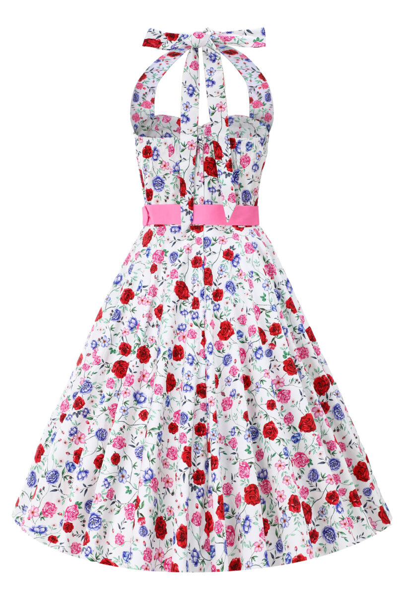 Daisy White Rose Halter Dress  Shop now at Kitty Darling