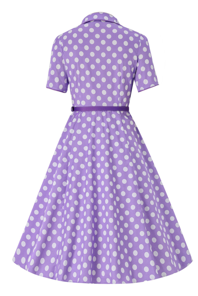 Penelope II Lilac Polka Dot Shirt Dress  Shop now at Kitty Darling