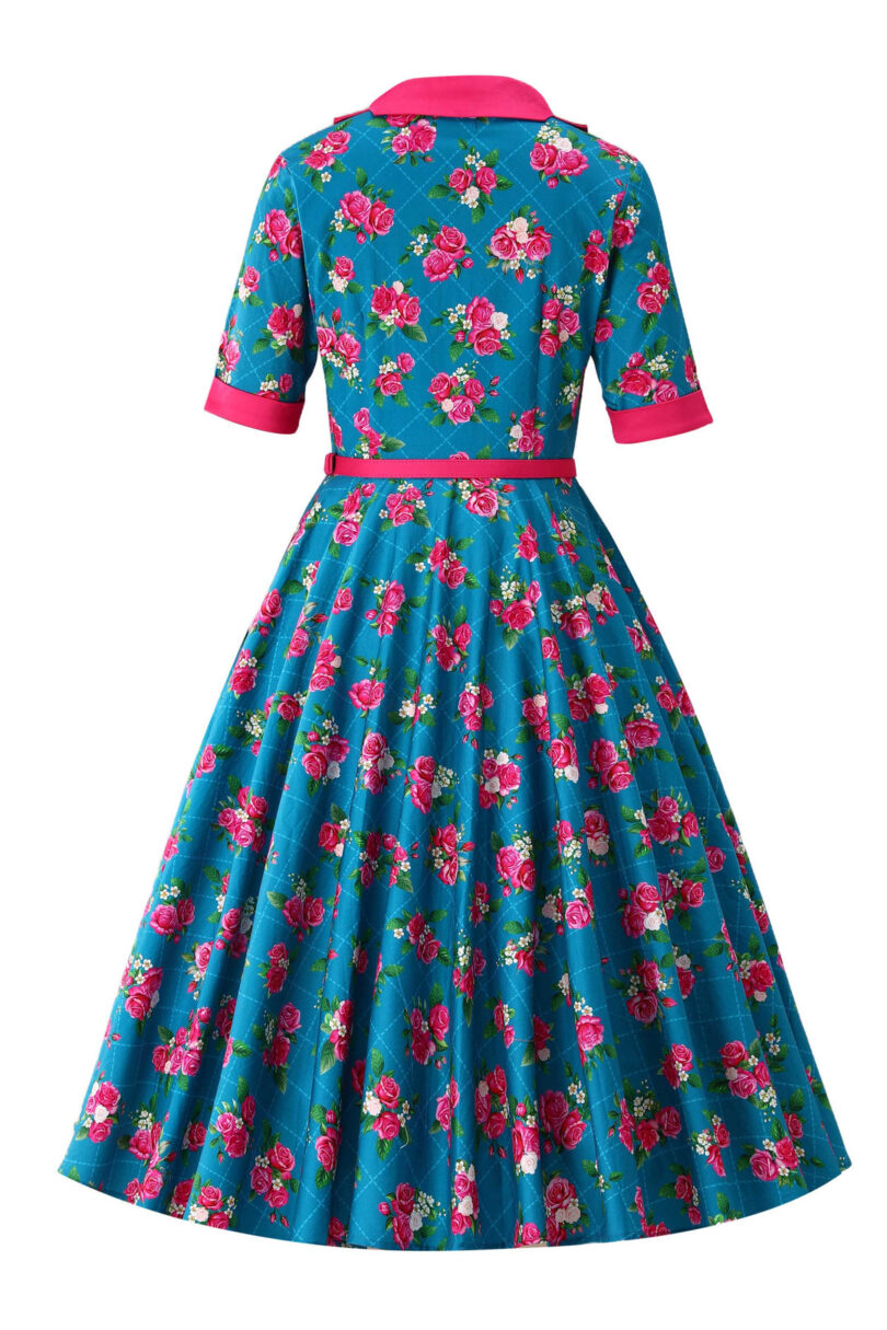 Mollie Rose Full Circle Shirt Dress In Blue  Shop now at Kitty Darling