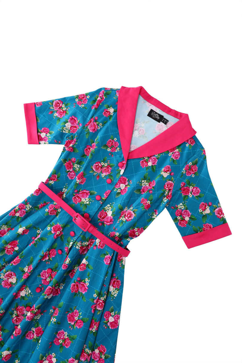 Mollie Rose Full Circle Shirt Dress In Blue  Shop now at Kitty Darling
