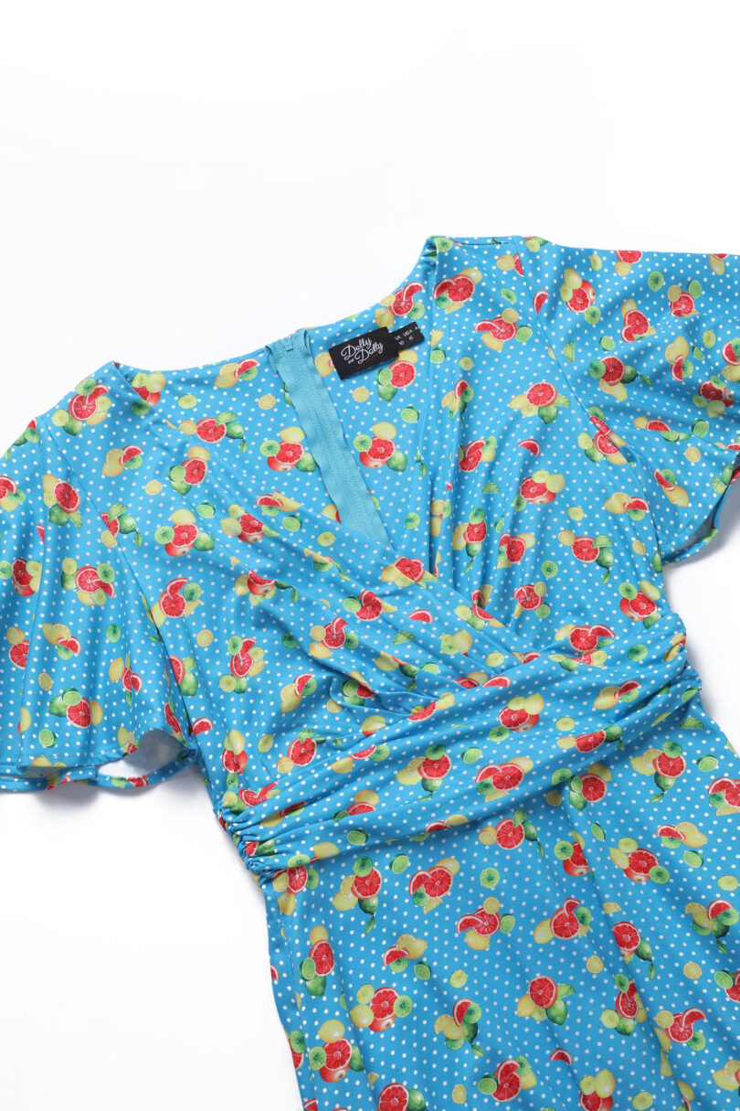 Donna Citrus Print Polka Dot Dress  Shop now at Kitty Darling