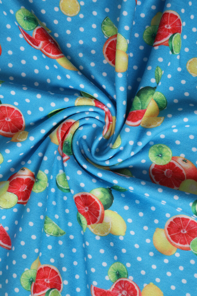 Donna Citrus Print Polka Dot Dress  Shop now at Kitty Darling