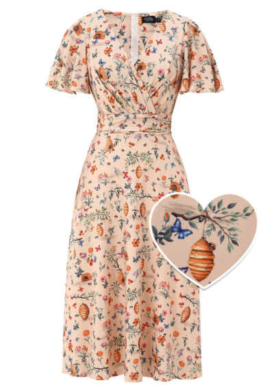 Donna Bee Honey Casual Dress In Cream White – Dresses | Kitty Darling